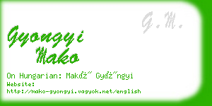 gyongyi mako business card